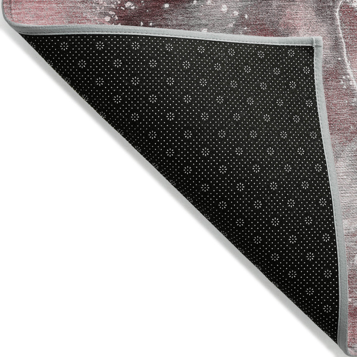 10' X 14' Merlot Abstract Washable Non Skid Indoor Outdoor Area Rug