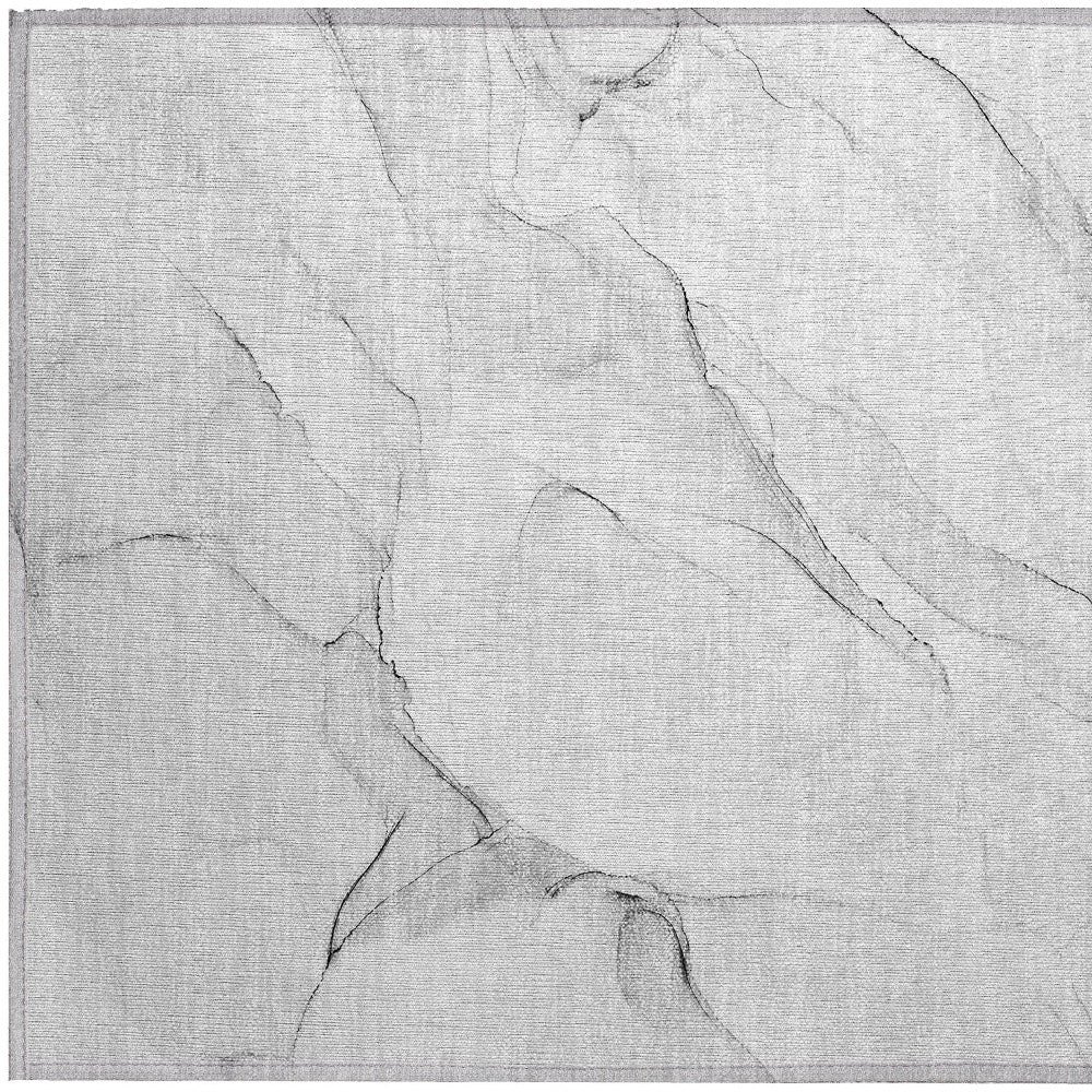 2' X 3' Gray Abstract Washable Non Skid Indoor Outdoor Area Rug