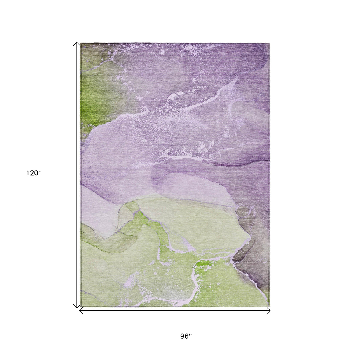 8' X 10' Purple Abstract Washable Non Skid Indoor Outdoor Area Rug