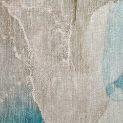 2' X 3' Teal Abstract Washable Non Skid Indoor Outdoor Area Rug