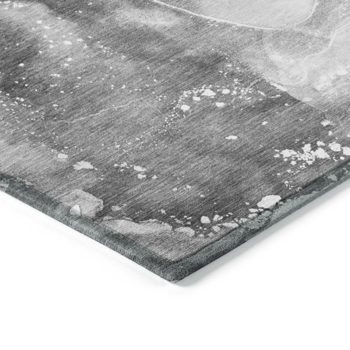 10' X 14' Gray Abstract Washable Non Skid Indoor Outdoor Area Rug