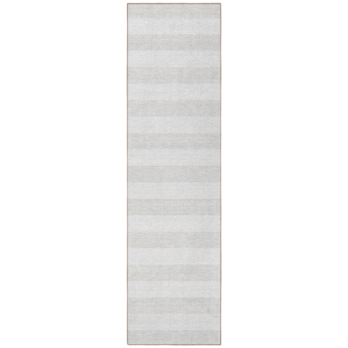 8' Runner Ivory Striped Washable Non Skid Indoor Outdoor Runner Rug