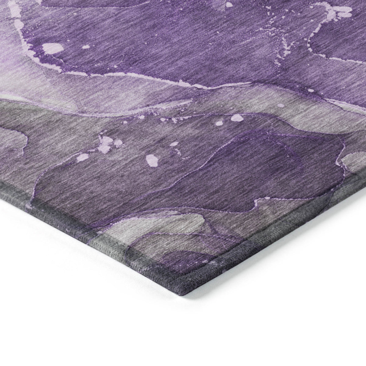 10' X 14' Purple Abstract Washable Non Skid Indoor Outdoor Area Rug