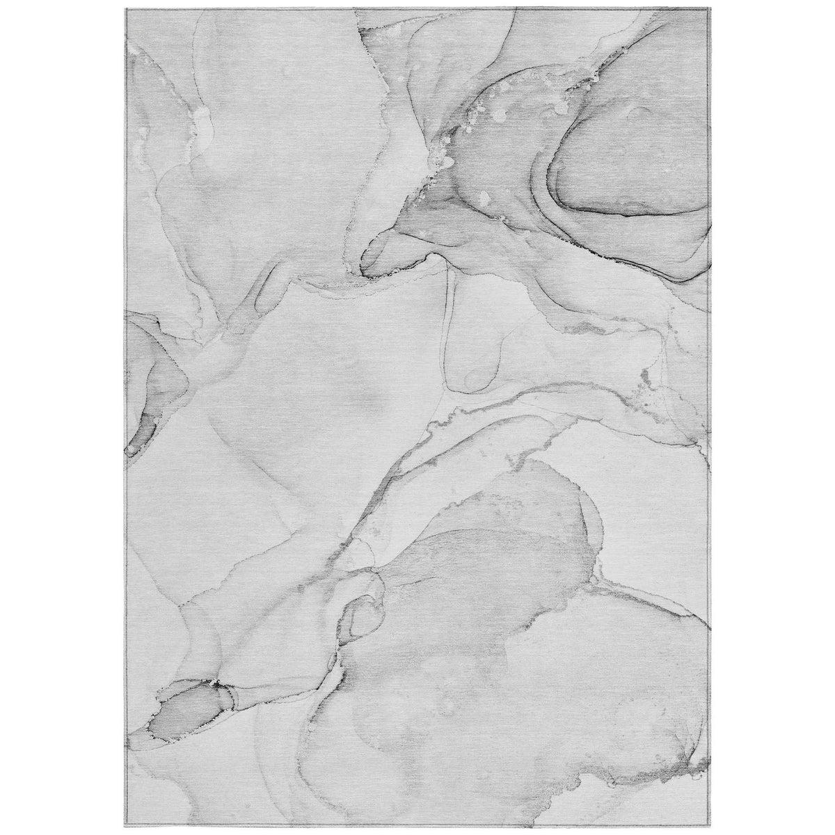 10' X 14' Silver Abstract Washable Non Skid Indoor Outdoor Area Rug