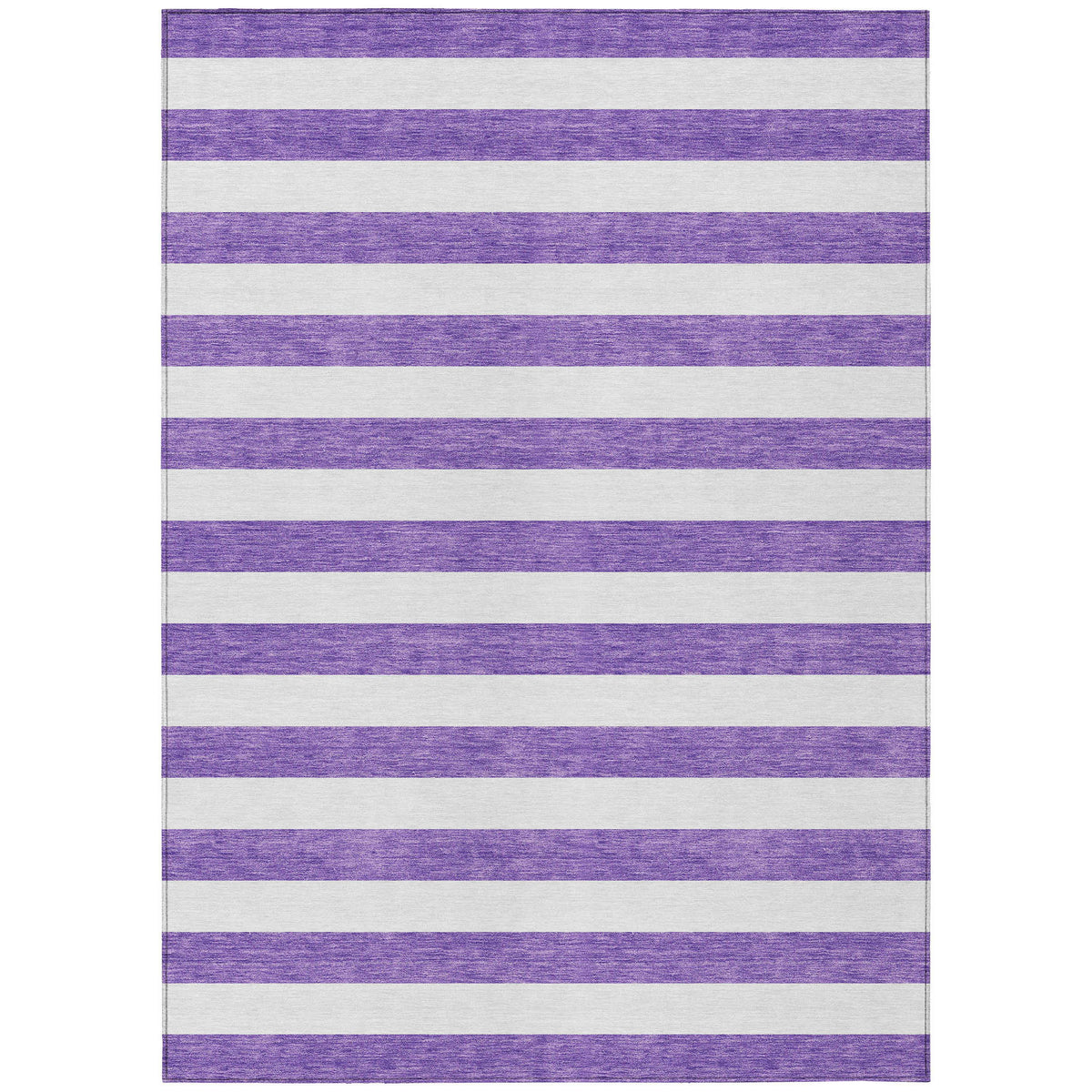 10' X 14' Purple and White Striped Washable Non Skid Indoor Outdoor Area Rug
