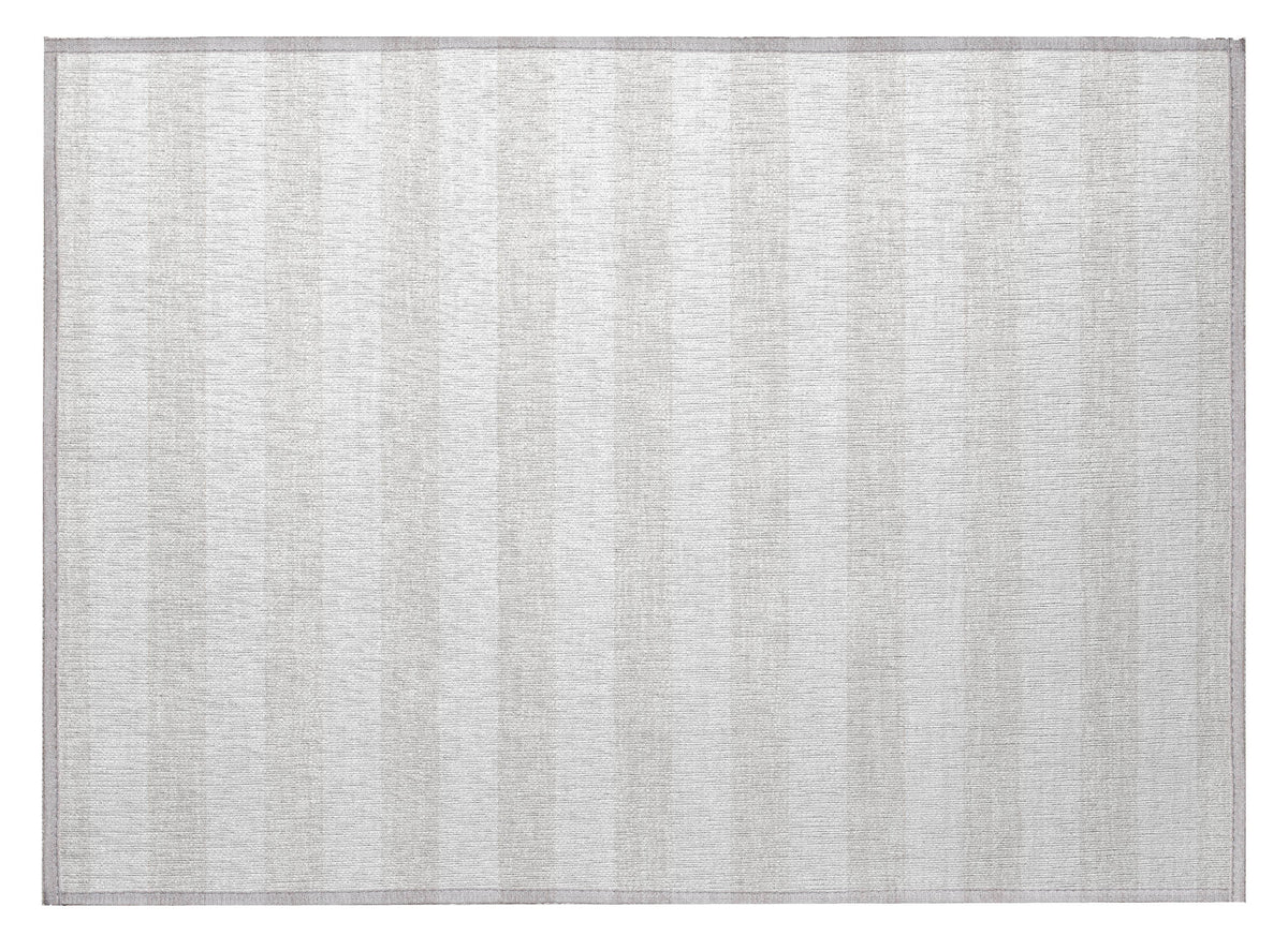 2' X 3' Ivory Striped Washable Non Skid Indoor Outdoor Area Rug