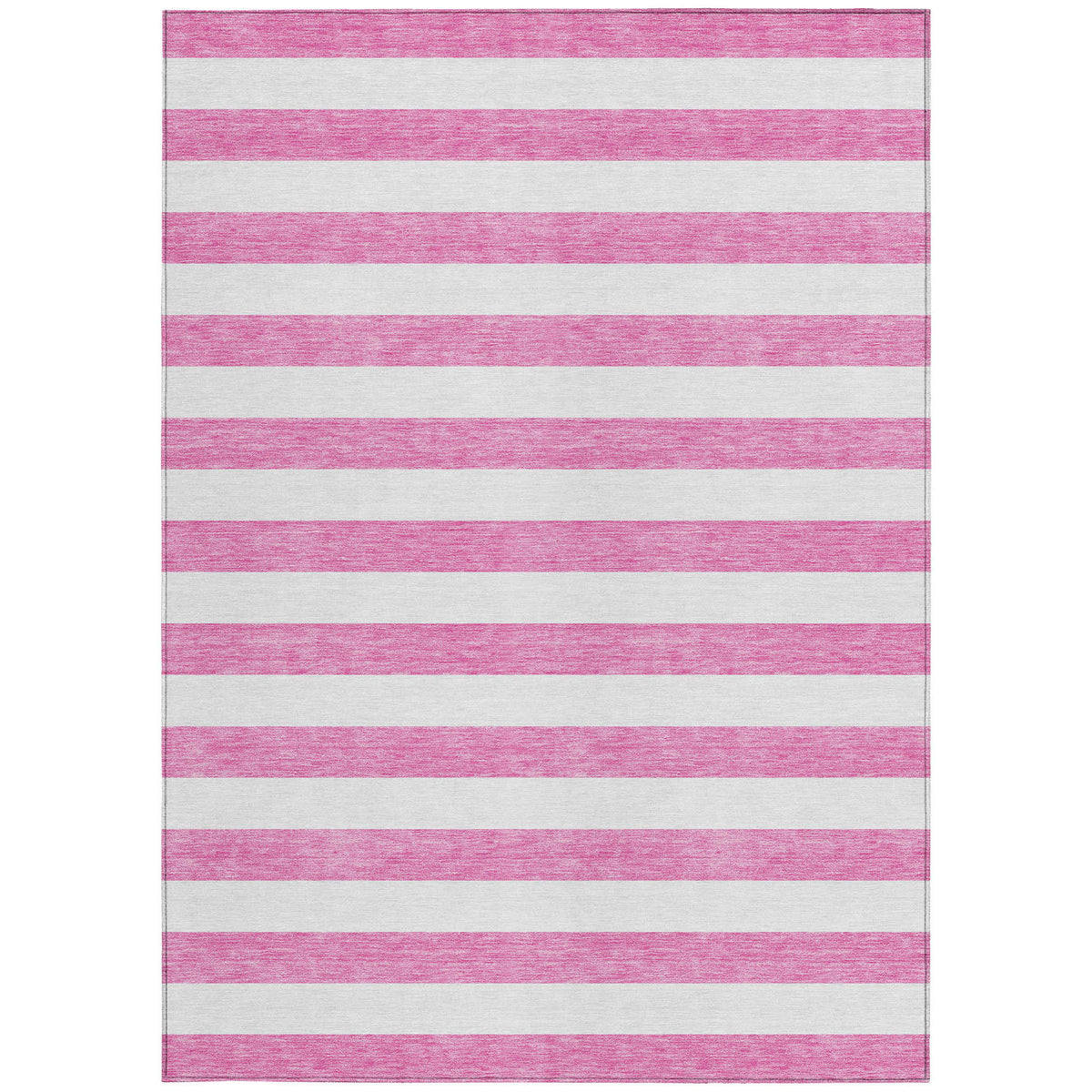 3' X 4' Pink and White Striped Washable Non Skid Indoor Outdoor Area Rug