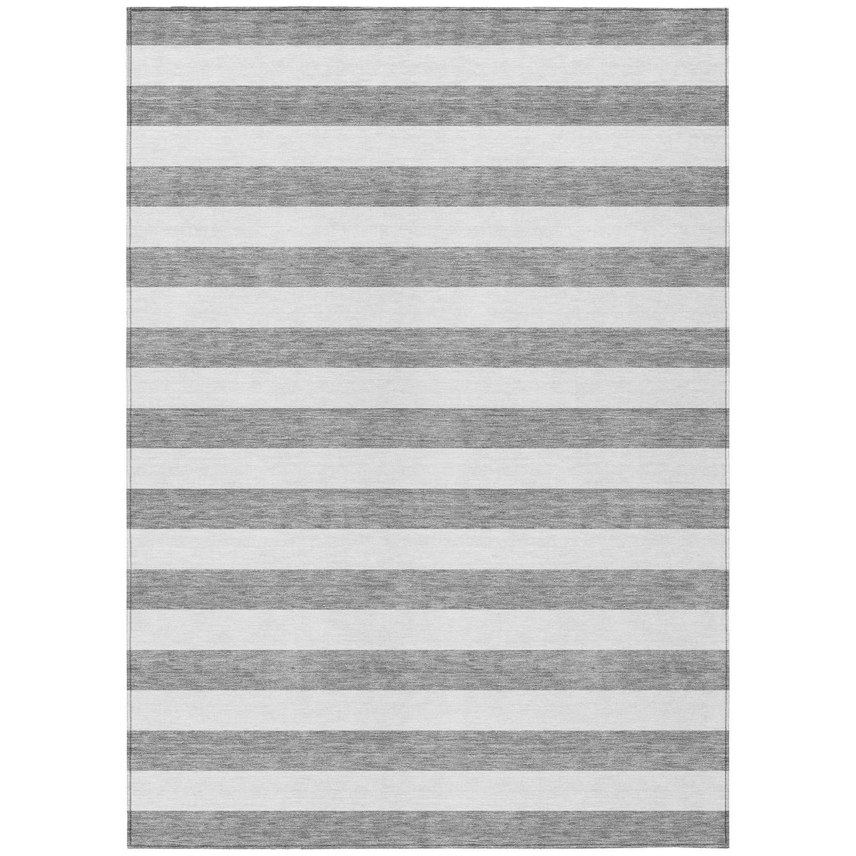 3' X 4' Gray and White Striped Washable Non Skid Indoor Outdoor Area Rug
