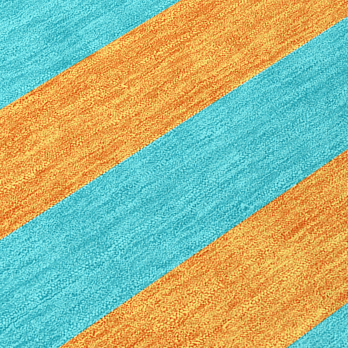 10' X 14' Aqua Striped Washable Non Skid Indoor Outdoor Area Rug