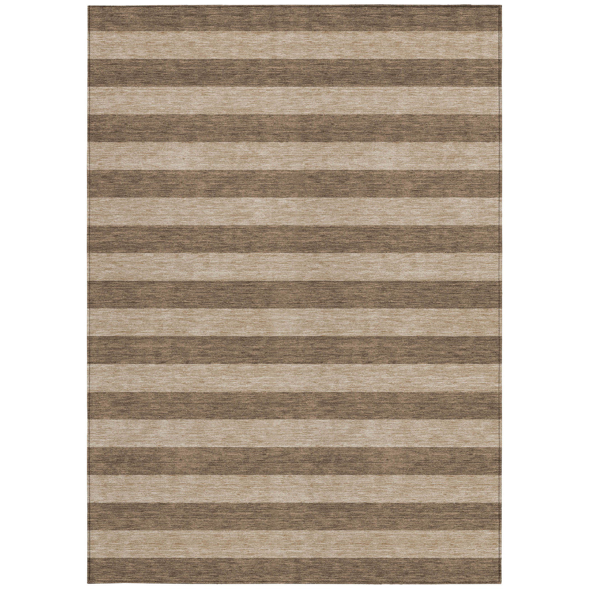 10' X 14' Coffee Striped Washable Non Skid Indoor Outdoor Area Rug