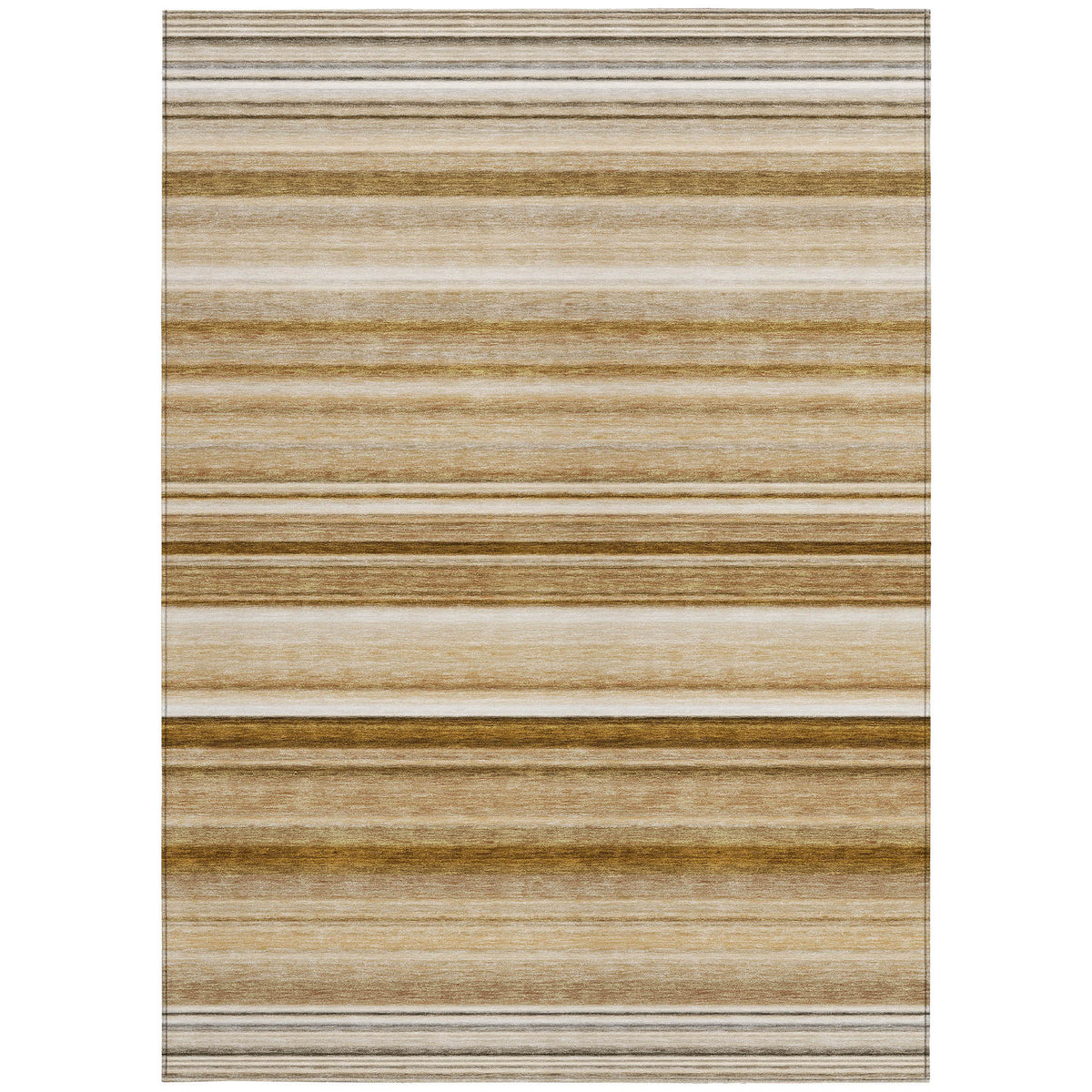 10' X 14' Chocolate Striped Washable Non Skid Indoor Outdoor Area Rug