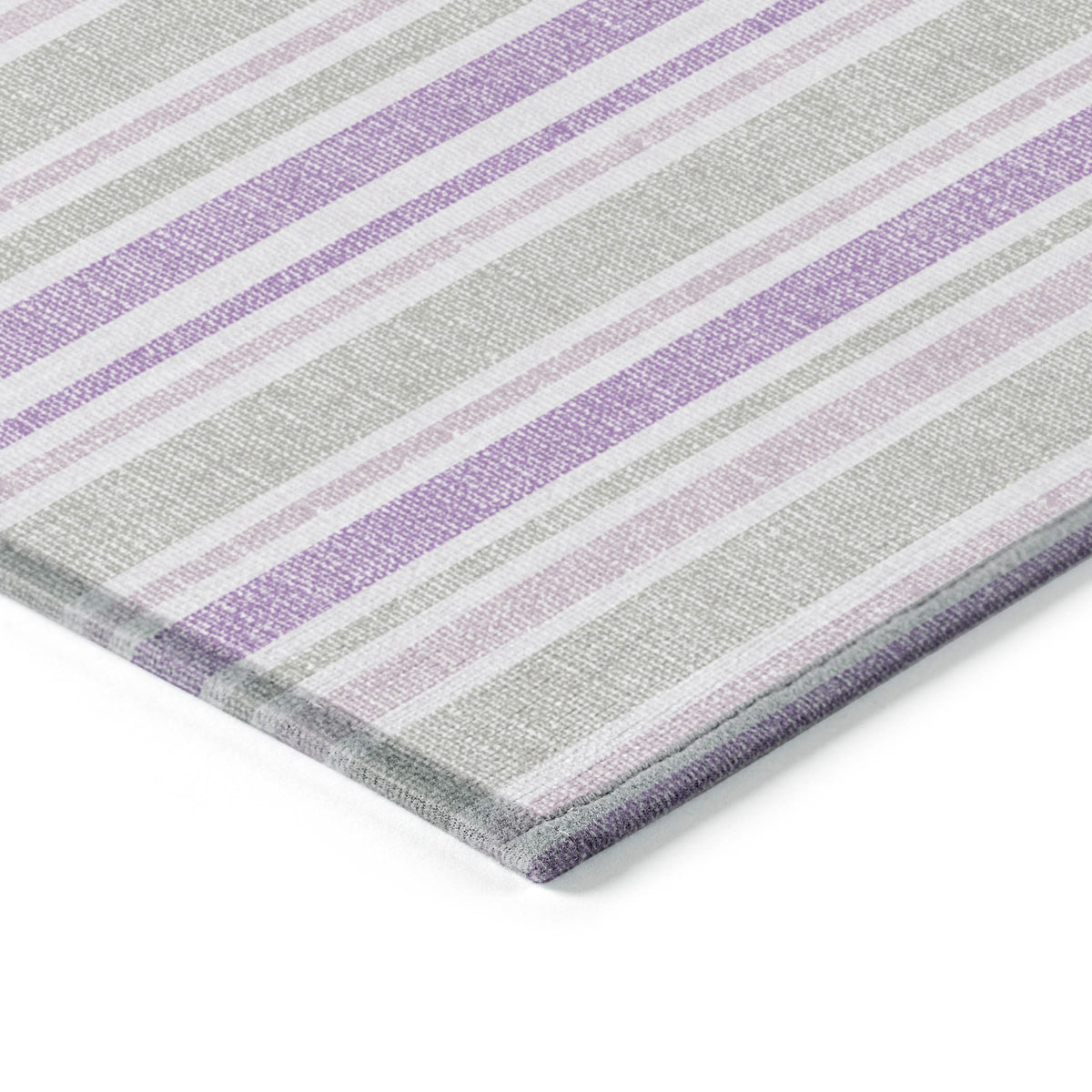 10' X 14' Pearl Striped Washable Non Skid Indoor Outdoor Area Rug