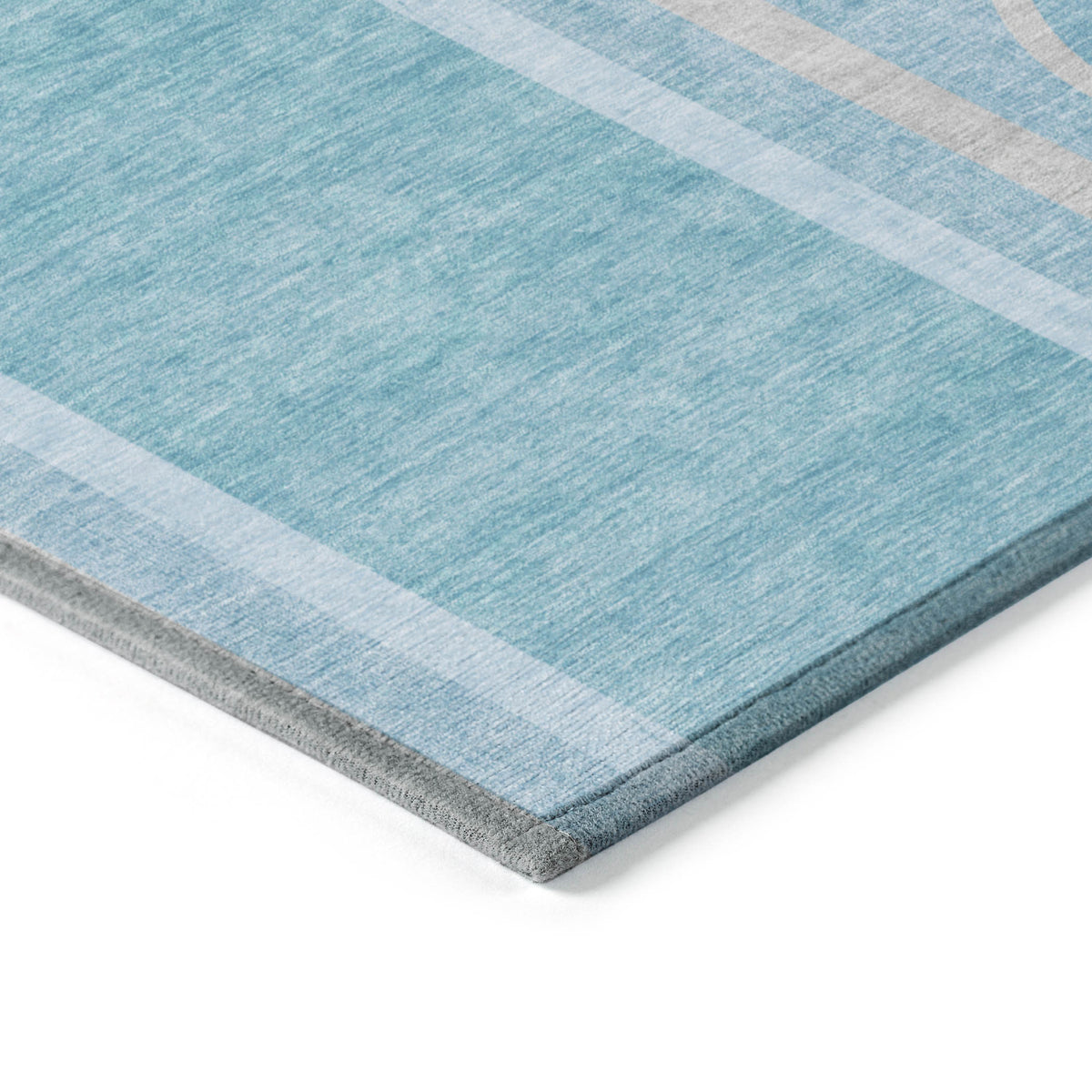 10' X 14' Teal Abstract Washable Non Skid Indoor Outdoor Area Rug