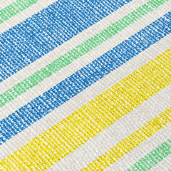 10' X 14' Yellow Striped Washable Non Skid Indoor Outdoor Area Rug