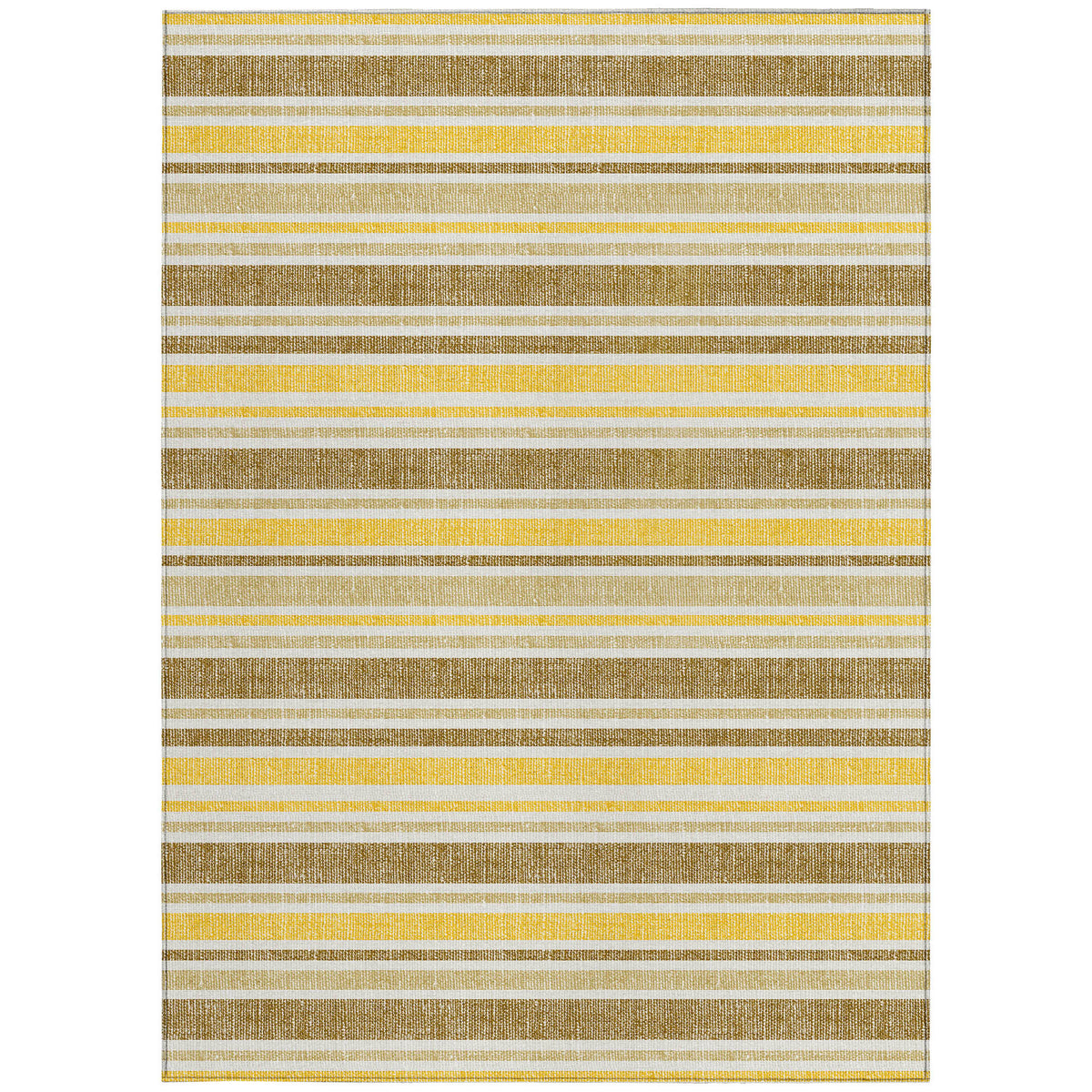 3' X 5' Brown and Orange Striped Washable Non Skid Indoor Outdoor Area Rug