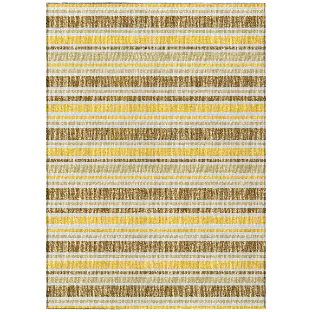 3' X 4' Brown and Orange Striped Washable Non Skid Indoor Outdoor Area Rug