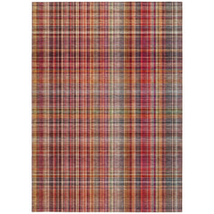 3' X 4' Red Plaid Washable Non Skid Indoor Outdoor Area Rug