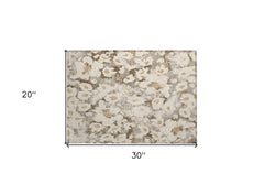 2' X 3' Khaki Floral Washable Non Skid Indoor Outdoor Area Rug
