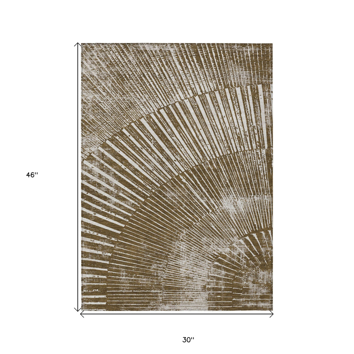 3' X 4' Chocolate Abstract Washable Non Skid Indoor Outdoor Area Rug