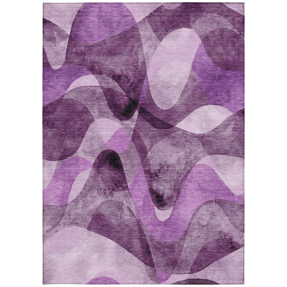 10' X 14' Purple Abstract Washable Non Skid Indoor Outdoor Area Rug