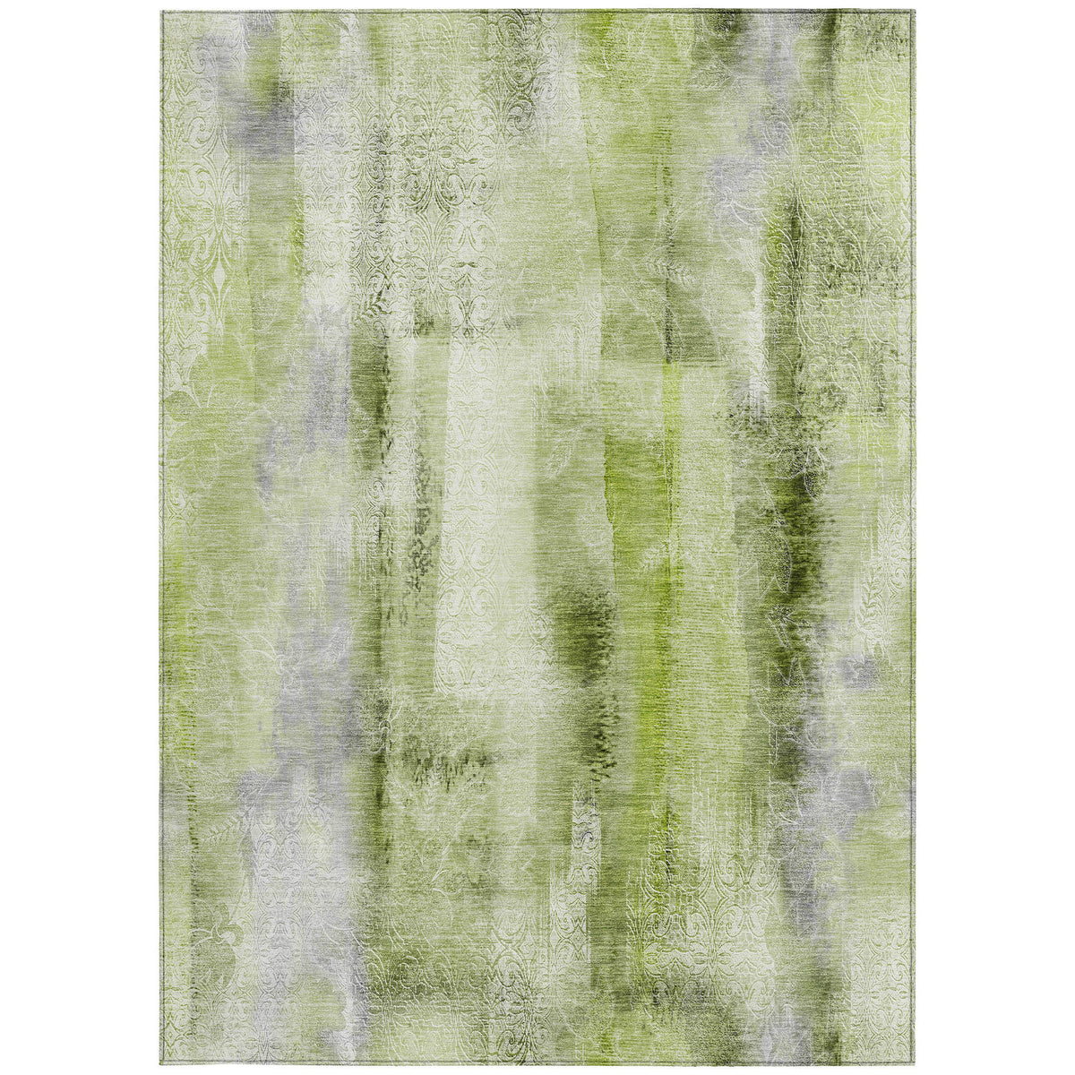 10' X 14' Sage Washable Non Skid Indoor Outdoor Area Rug