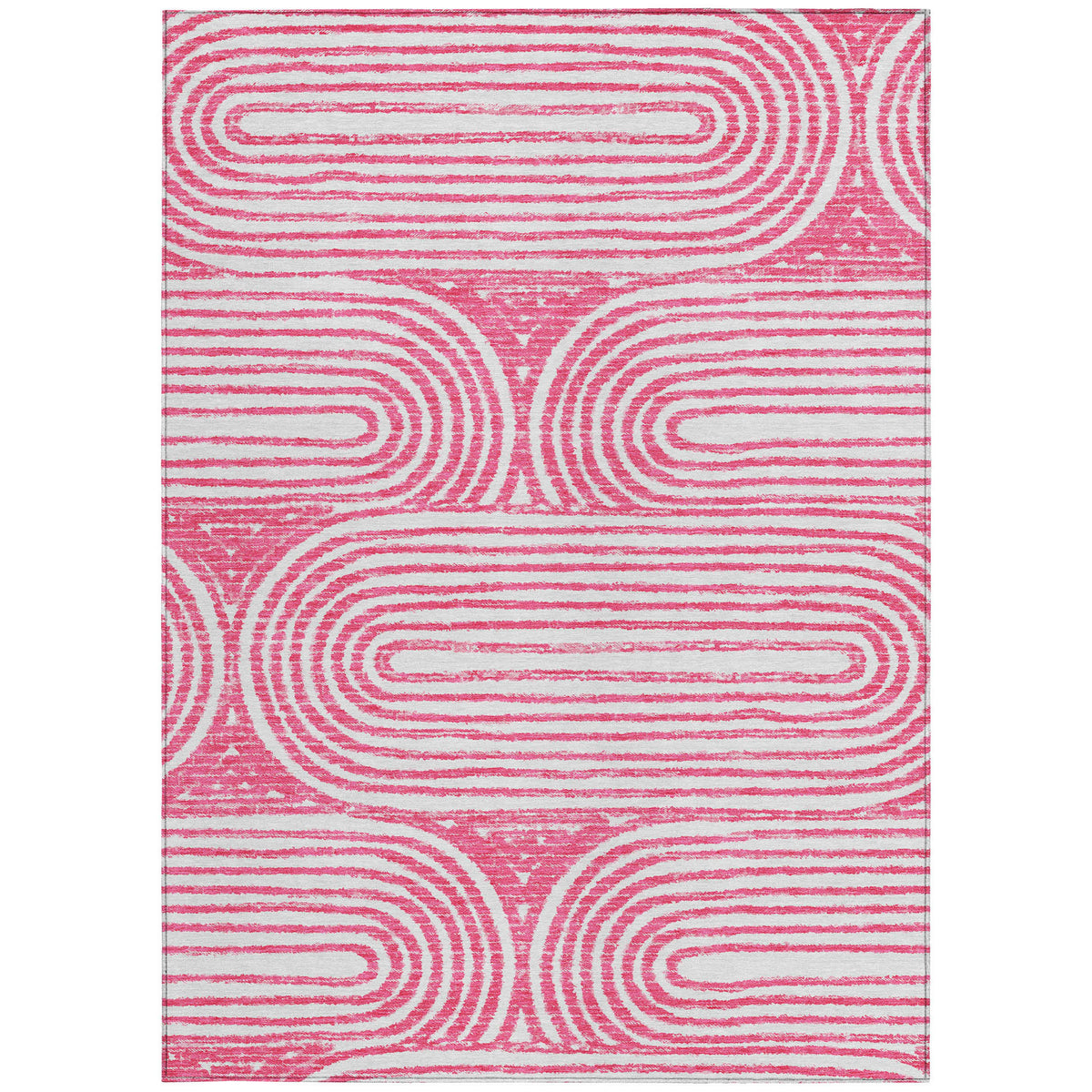 10' X 14' Blush Abstract Washable Non Skid Indoor Outdoor Area Rug