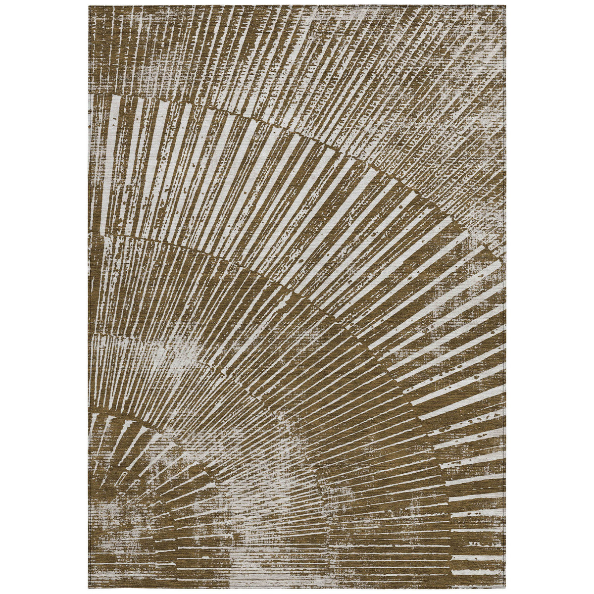 3' X 5' Chocolate Abstract Washable Non Skid Indoor Outdoor Area Rug