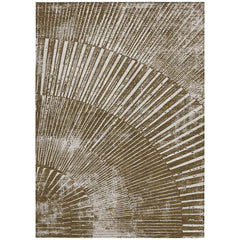 3' X 5' Chocolate Abstract Washable Non Skid Indoor Outdoor Area Rug