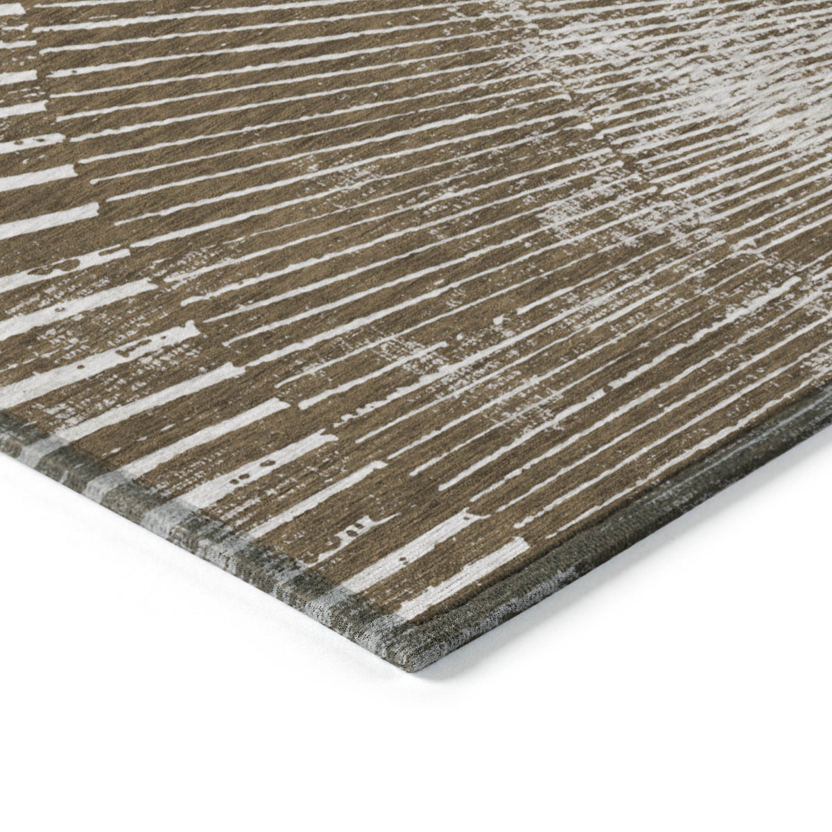 5' X 8' Chocolate Abstract Washable Non Skid Indoor Outdoor Area Rug