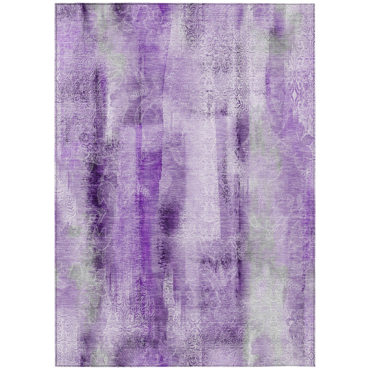 10' X 14' Purple Washable Non Skid Indoor Outdoor Area Rug