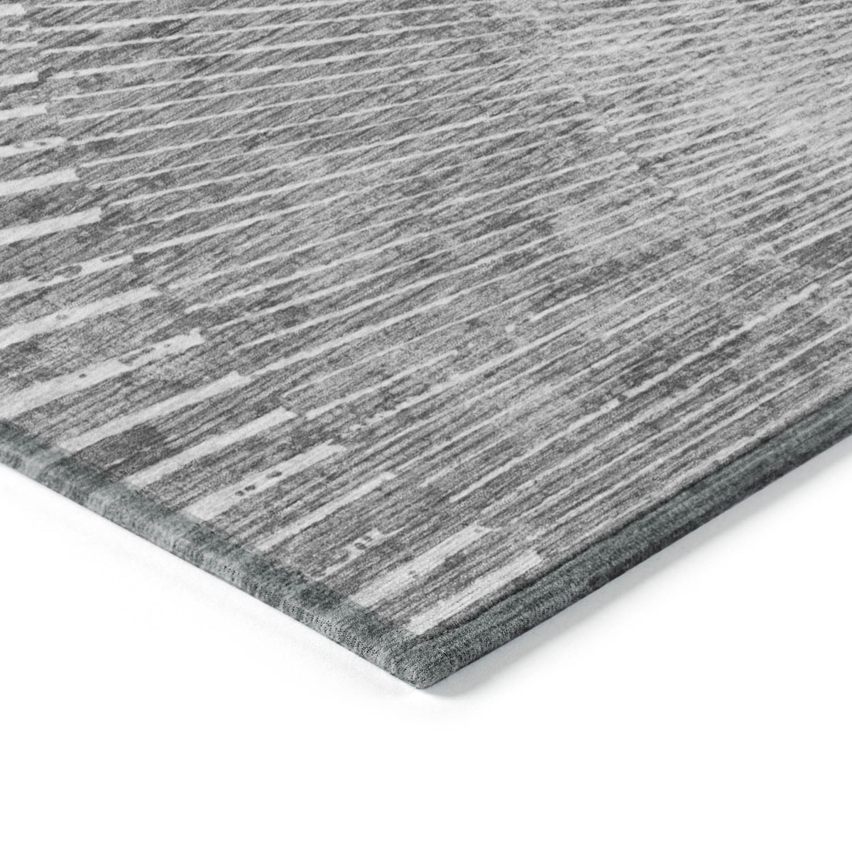 2' X 3' Gray and Ivory Abstract Washable Non Skid Indoor Outdoor Area Rug