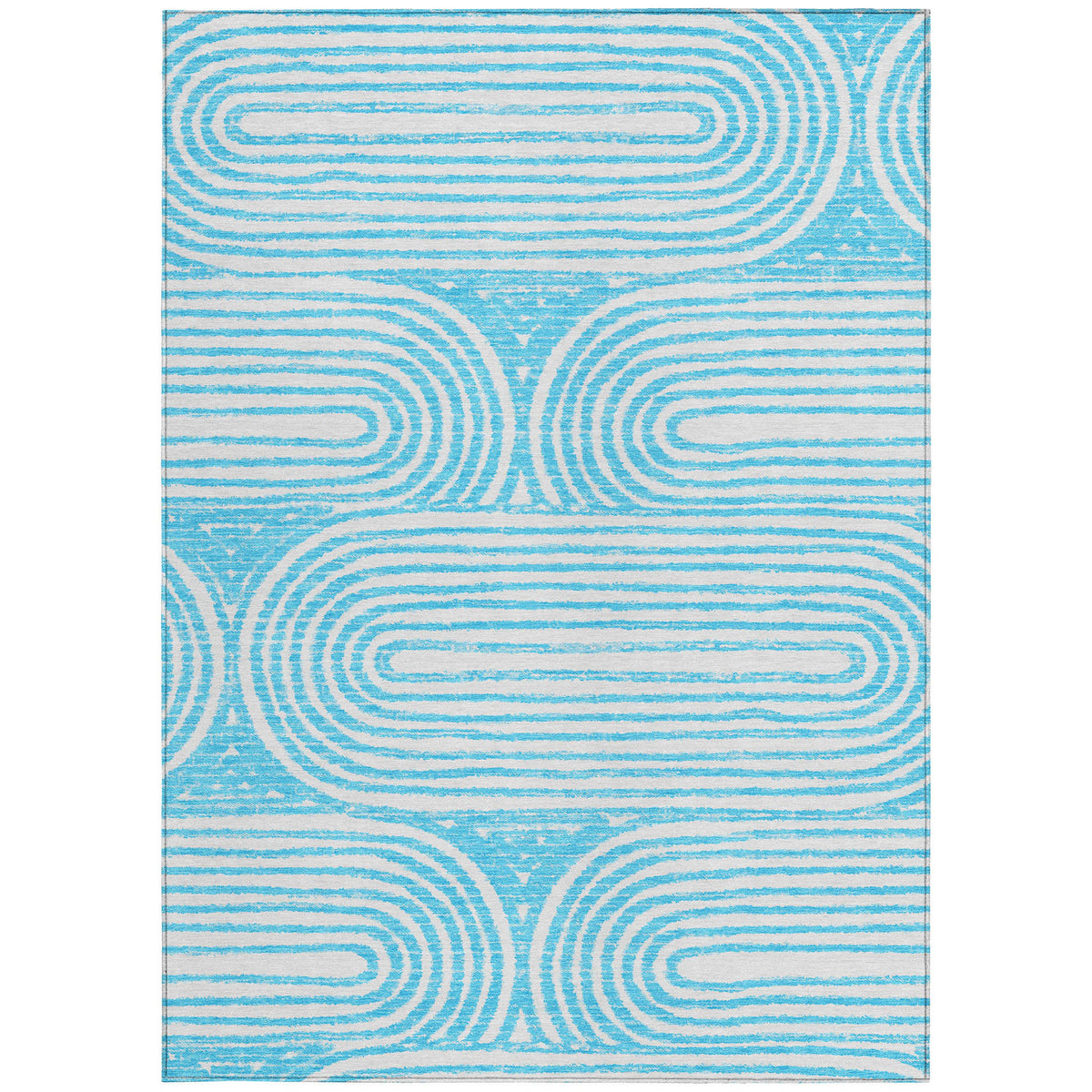 3' X 4' Teal Abstract Washable Non Skid Indoor Outdoor Area Rug