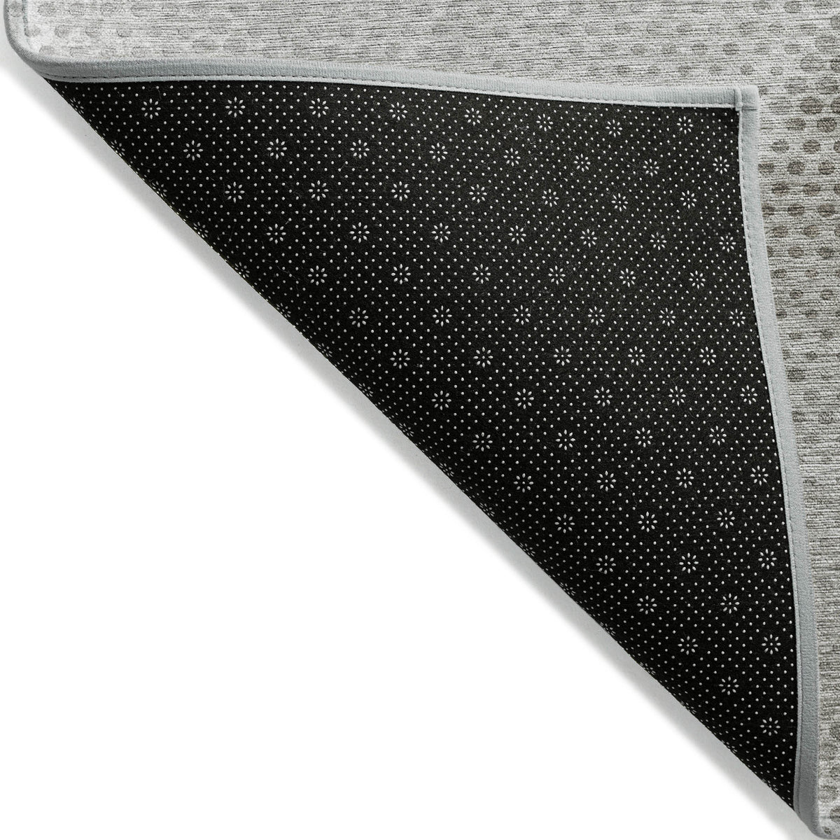 8' Runner Gray Geometric Washable Non Skid Indoor Outdoor Runner Rug