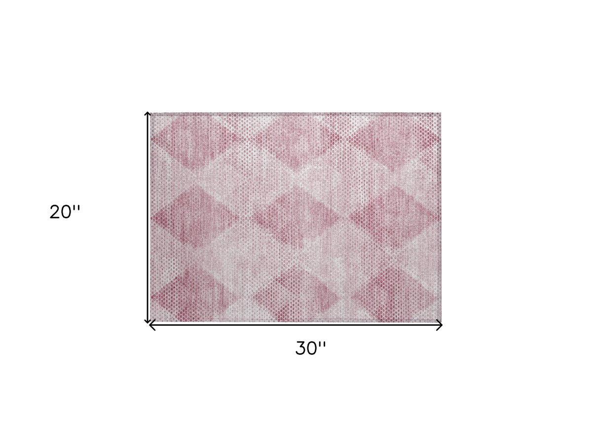 2' X 3' Merlot Geometric Washable Non Skid Indoor Outdoor Area Rug