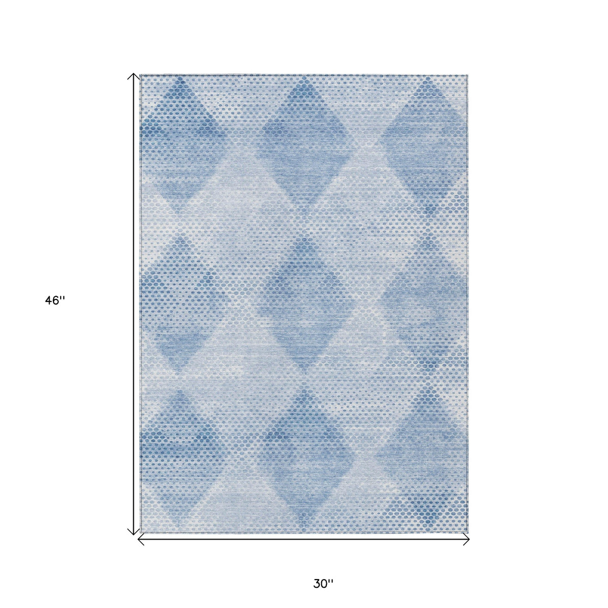 3' X 4' Blue Geometric Washable Non Skid Indoor Outdoor Area Rug