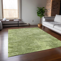 3' X 4' Sage Abstract Washable Non Skid Indoor Outdoor Area Rug