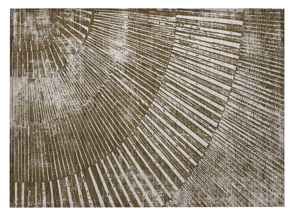 2' X 3' Chocolate Abstract Washable Non Skid Indoor Outdoor Area Rug
