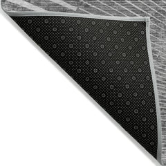 3' X 5' Gray and Ivory Abstract Washable Non Skid Indoor Outdoor Area Rug