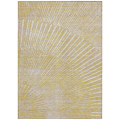 3' X 5' Wheat Abstract Washable Non Skid Indoor Outdoor Area Rug