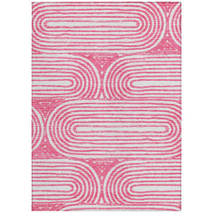 8' X 10' Blush Abstract Washable Non Skid Indoor Outdoor Area Rug