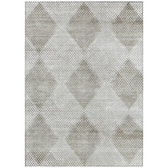 8' X 10' Gray Geometric Washable Non Skid Indoor Outdoor Area Rug