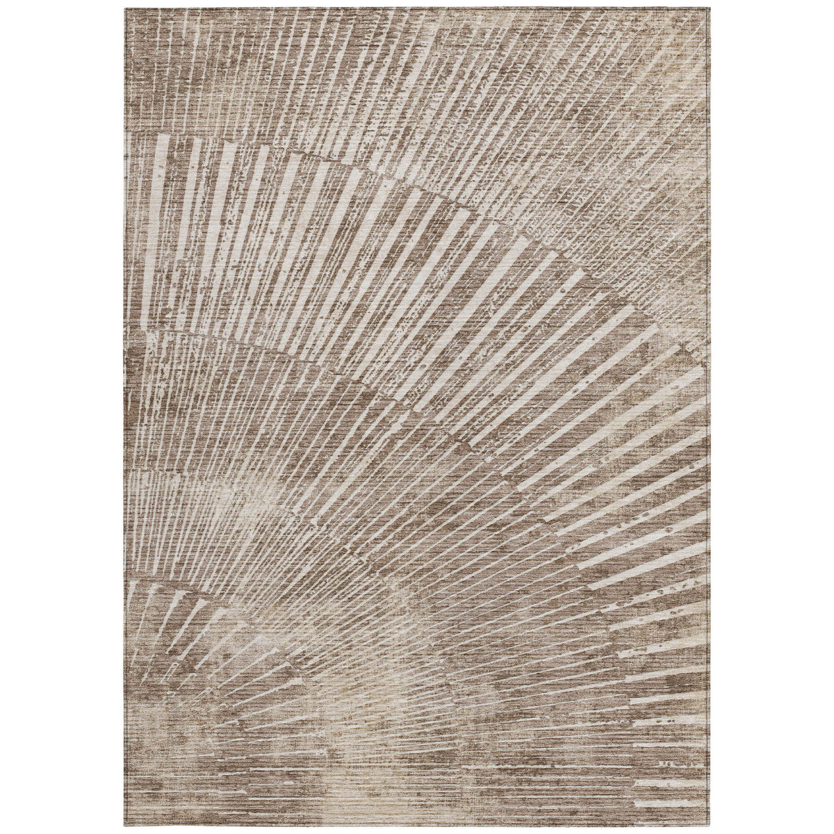 8' X 10' Taupe and Ivory Abstract Washable Non Skid Indoor Outdoor Area Rug