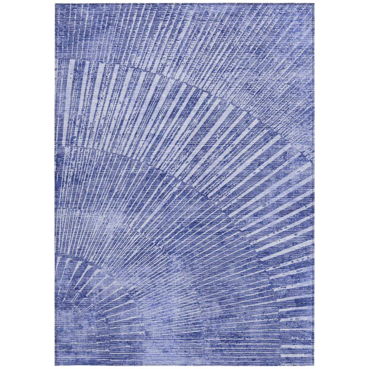 9' X 12' Navy Blue Abstract Washable Non Skid Indoor Outdoor Area Rug