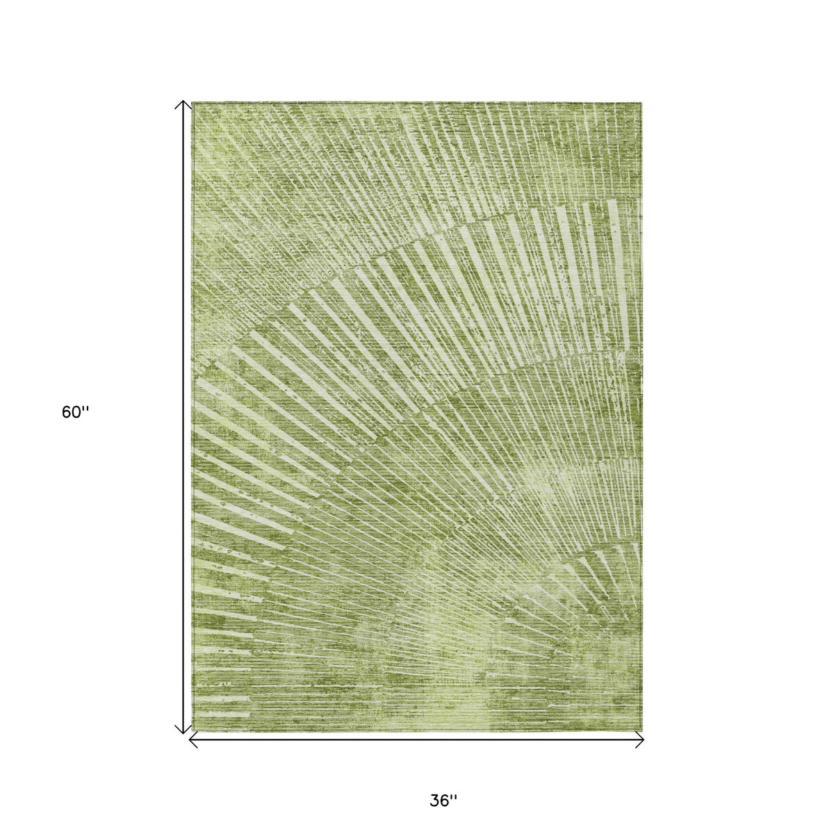 3' X 5' Sage Abstract Washable Non Skid Indoor Outdoor Area Rug
