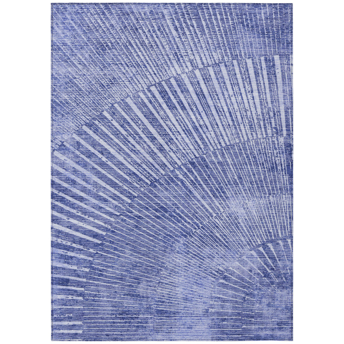 3' X 5' Navy Blue Abstract Washable Non Skid Indoor Outdoor Area Rug