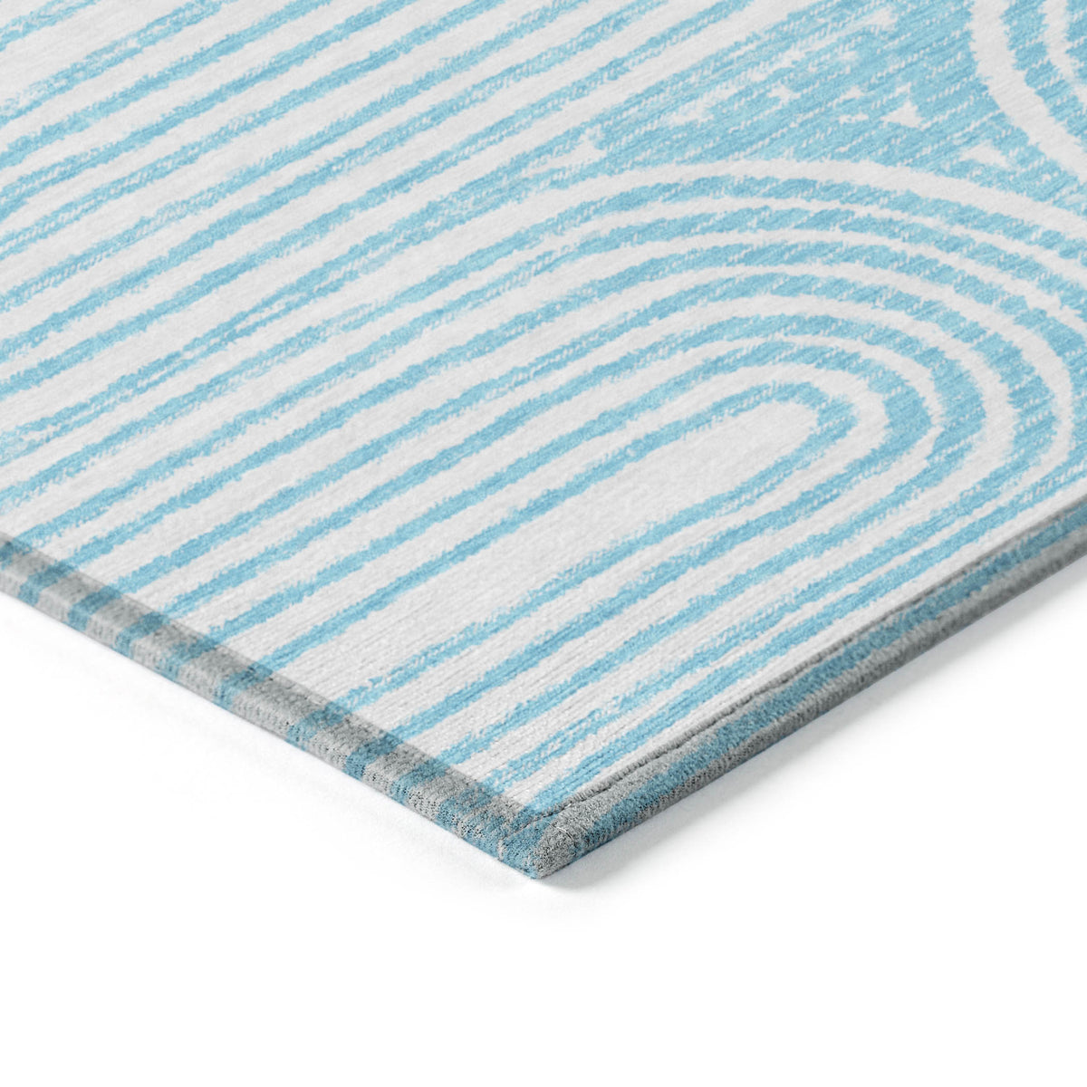 8' X 10' Teal Abstract Washable Non Skid Indoor Outdoor Area Rug