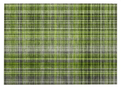 2' X 3' Green Plaid Washable Non Skid Indoor Outdoor Area Rug