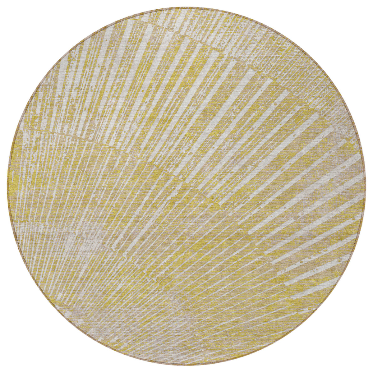 8' Round Wheat Round Abstract Washable Non Skid Indoor Outdoor Area Rug