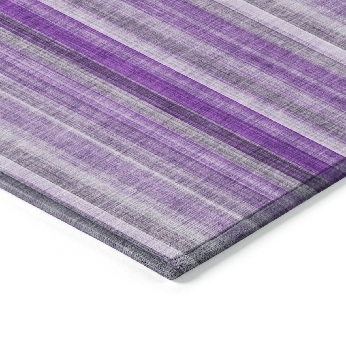 3' X 4' Purple Striped Washable Non Skid Indoor Outdoor Area Rug