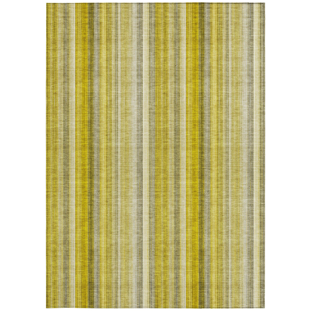 3' X 5' Gold Striped Washable Non Skid Indoor Outdoor Area Rug